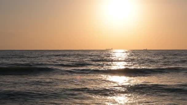 Сценический Закат Дурресе Албания Над Адриатическим Морем Высококачественные Кадры — стоковое видео