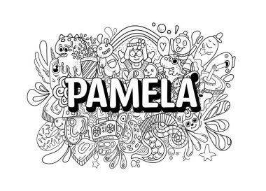 Pamela # isimli karalama sanatının el yapımı resimlerini çizdim.