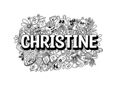 Christine # doodle art.jpg için el yapımı resimli karalama sanatı.