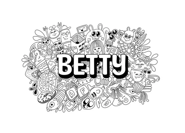 stock image Hand-drawn name illustration doodle art for - Betty #name doodle art