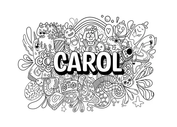 stock image Hand-drawn name illustration doodle art for -  Carol #name doodle art