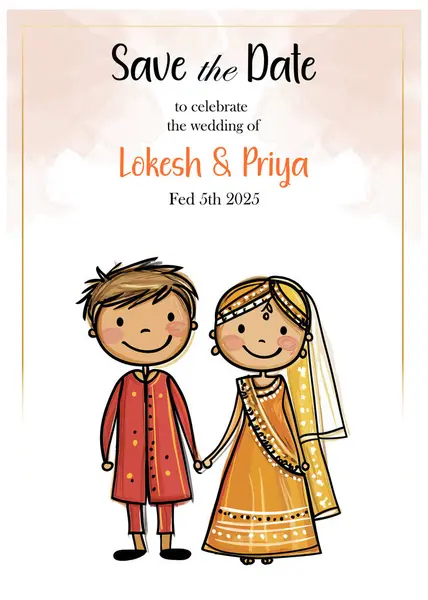 Çiftle Hint düğün davetiyesi