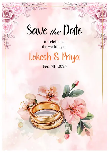 Çiftle Hint düğün davetiyesi