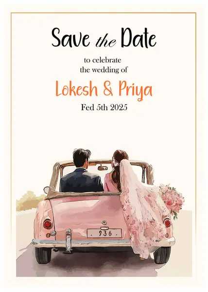 Çiftle Hint düğün davetiyesi