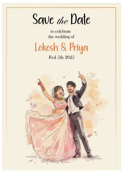 Çiftle Hint düğün davetiyesi