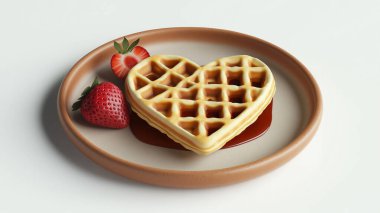 belgian waffles for breakfast on a white background