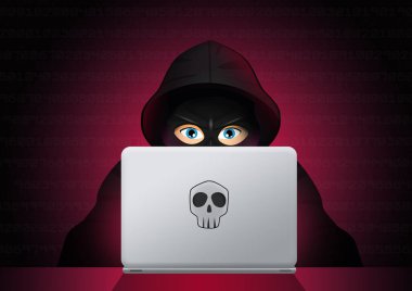 illustration of hacker attack on computers