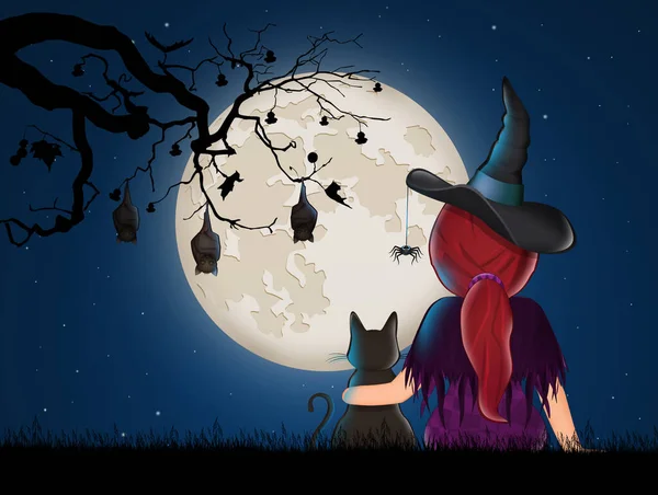 Ilustrația Vrăjitoarei Halloween Imagini stoc fără drepturi de autor