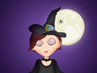 Cadılar Bayramı cadısının resmi