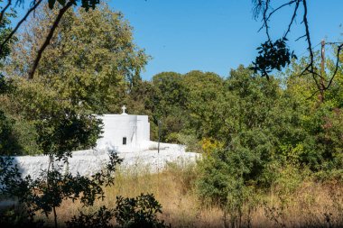 ruins of an old church, in the mediterranean sea.