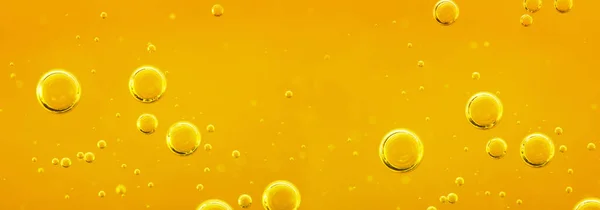 Liquido Dorato Con Bolle Aria Ossigeno Fondo Olio Progetti Olio — Foto Stock