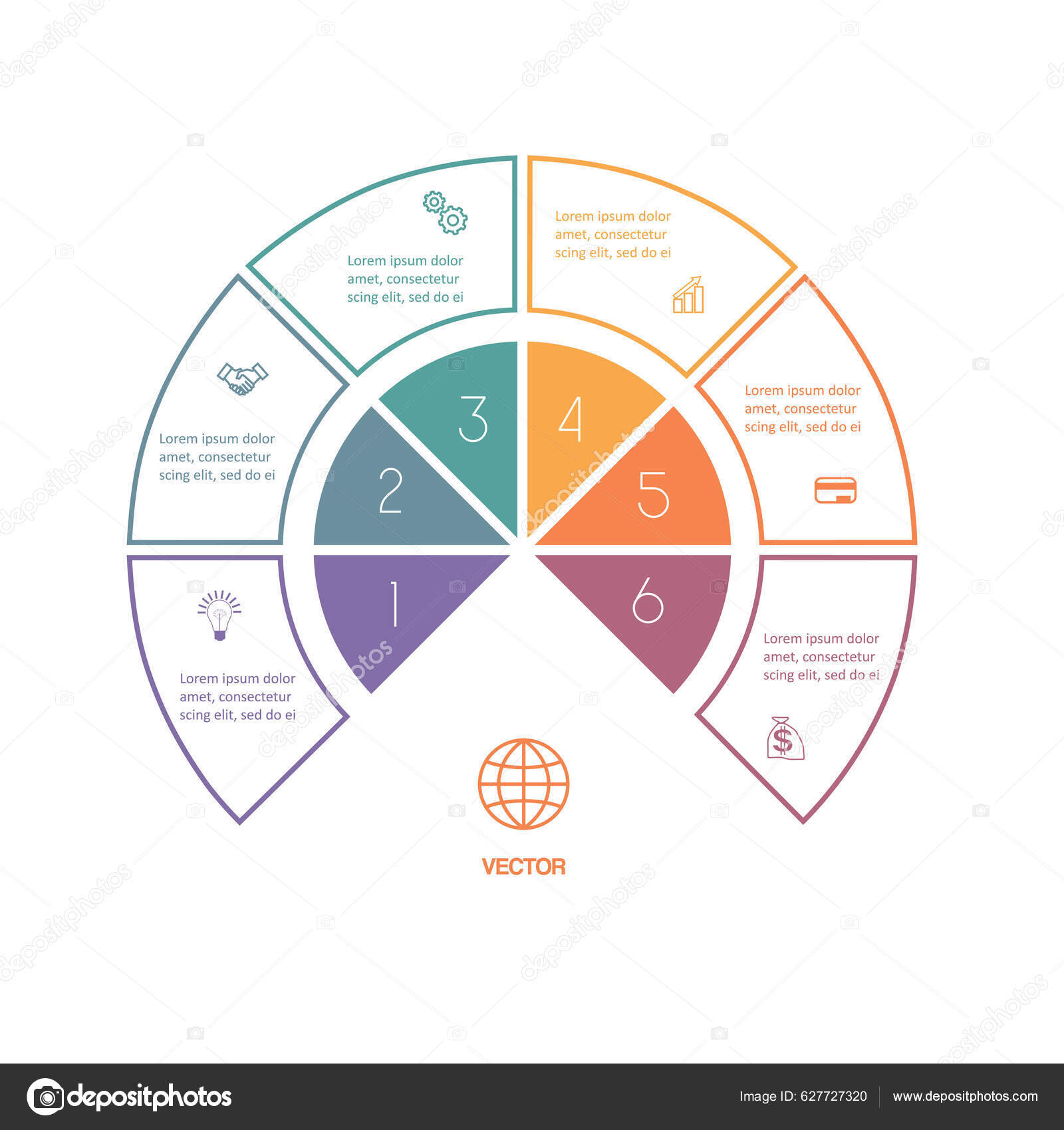 Modelo Semicírculo Para Infográfico Design Posições Para Área Texto Pode  Vetor de ©assistant 627727320, image size:1600x1700