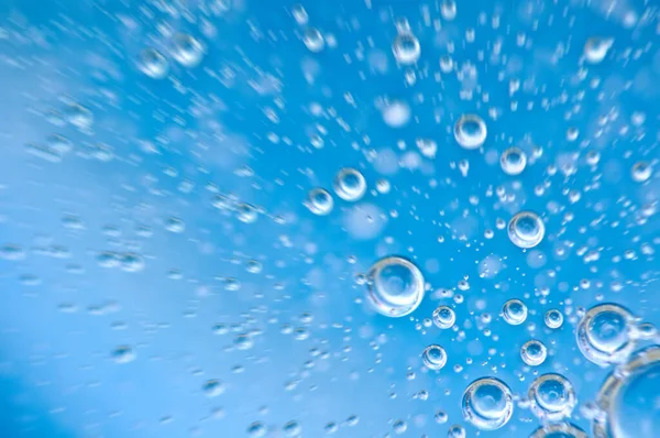 Víz Mozgása Légbuborékok Kék Gyönyörű Elvont Víz Alatti Háttér — Stock Fotó