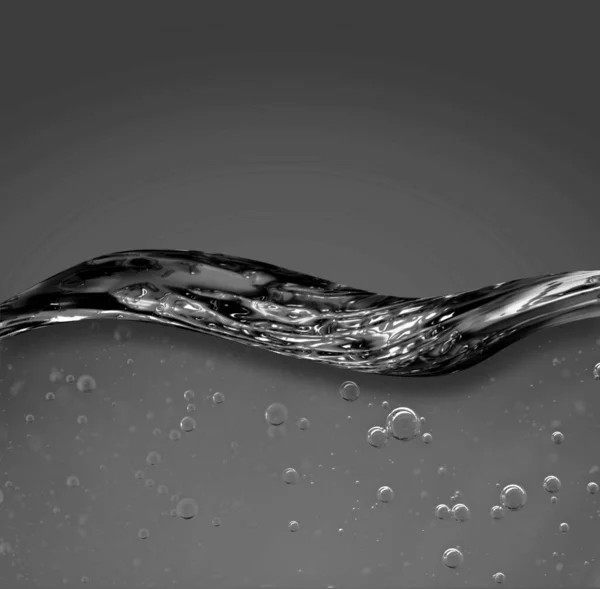 Oil wave and liquid with bubbles. Black and white. For the adwiesting projects with oil