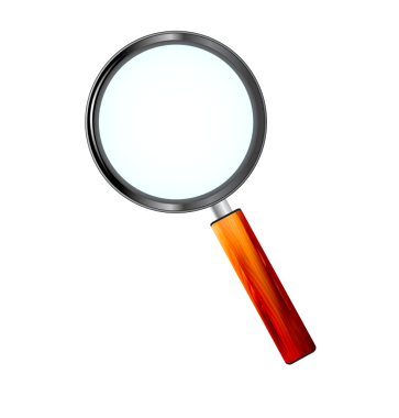 Tahta saplı büyüteç izole edilmiş.