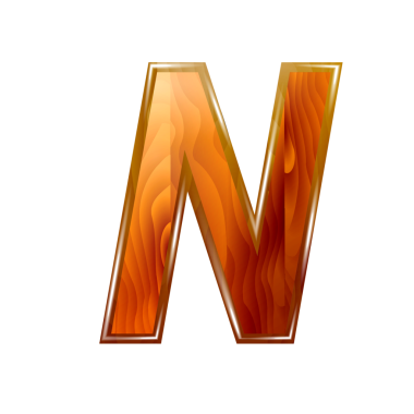 İzole edilmiş N harfinin çizimi