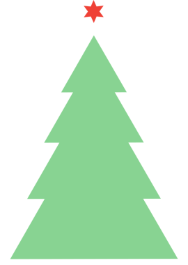 Noel ağacı ve noel yıldızı izole