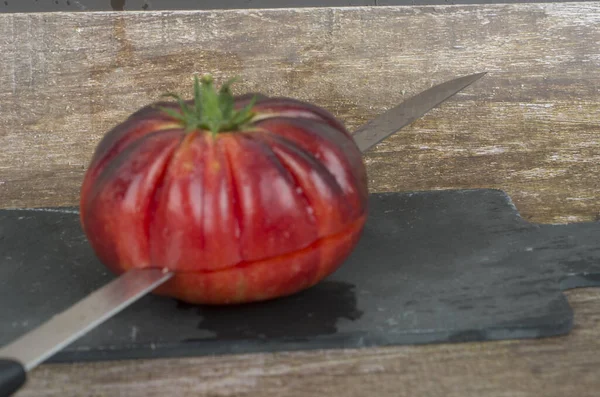 Comida Fresca Naturaleza Cruda Orgánica Madura Tomate Vegetal Rojo Agricultura — Foto de Stock