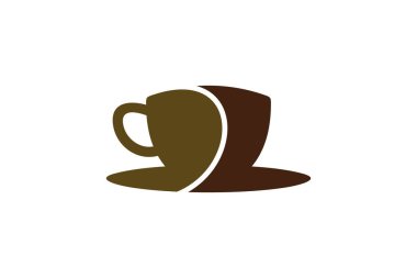 Basit kahve fincanı logosu. Kafe, kafe logosu ya da kahve içilen ürünler için uygundur..