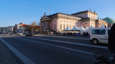 Berlin , Berlin Germany - 10 16 2019: Urban scenery with public transport in downtown Berlin city west next to Kudamm