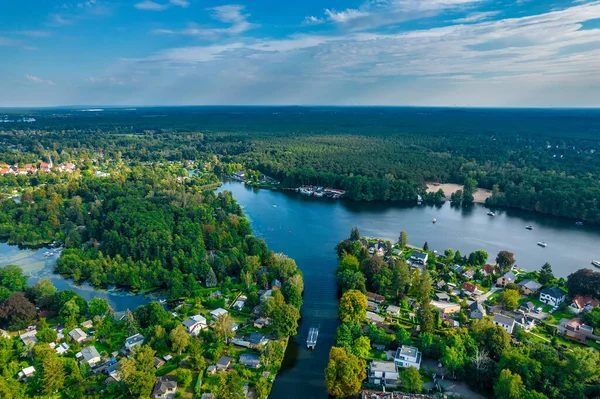 stock image AerialView of lake and national park Muggelsee in Germany