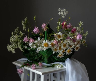 Papatya çayı. Kırsal natürmort.