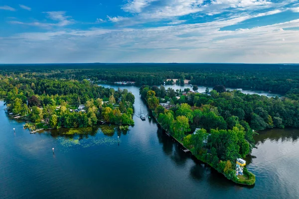 Aerialview Lake National Park Muggelsee Germany — стокове фото