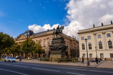 Berlin , Berlin Germany - 10 16 2019: Urban scenery with public transport in downtown Berlin city west next to Kudamm