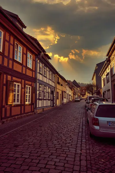 Οκτωβρίου 2021 Bleicherode Γερμανία Άποψη Της Παλιάς Πόλης Της Ευρώπης Εικόνα Αρχείου