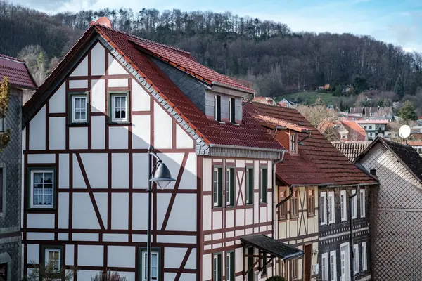 Häuser Eines Dorfes Bleicherode Thüringen lizenzfreie Stockfotos
