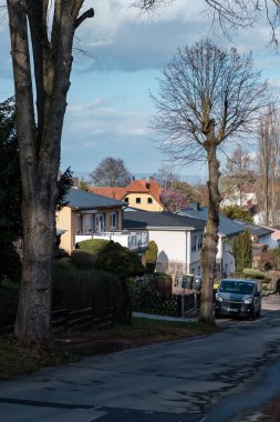 Bleicherode, Thuringen, Almanya 'da bir köyün evleri.