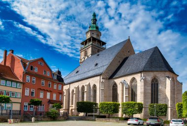 Bad Langensalza, Almanya - 20 Eylül. 2023: St. Bonifacius Kilisesi Bad Langensalza, Almanya.