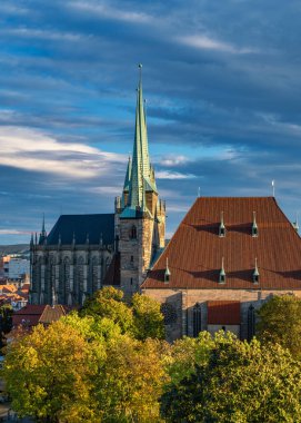 Erfurt, Germany - October 08, 2023: Erfurt Cathedral and Collegiate Church of St Mary, Erfurt, Germany. Martin Luther was ordained in the cathedral in 1507 clipart