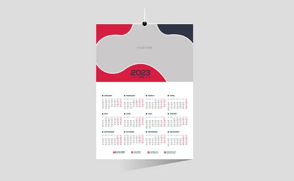 2023 Стіна Векторний Календар Дизайн — стоковий вектор