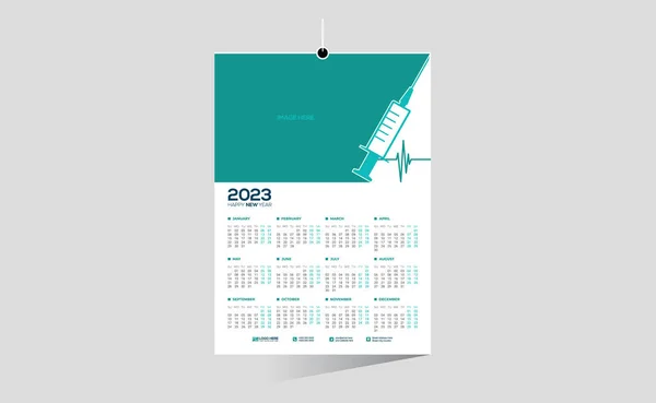 Kalendarz Wektorów Ściennych 2023 — Wektor stockowy