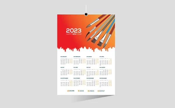 Wandvektorkalender 2023 — Stockvektor