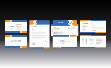 Herhangi bir kullanım için vektör antetli kart zarfı tasarımı