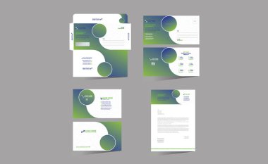 Zarf Kartpostal Kartviziti ve Harf Başlığı ile herhangi bir kullanım için sabit tasarım