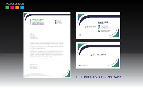 Vector Letterhead Business Card Any Kind Use — Stok Vektör