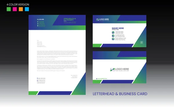 Vector Letterhead Business Card Any Kind Use — Wektor stockowy
