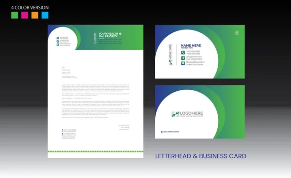 Vector Letterhead Business Card Any Kind Use — Vetor de Stock