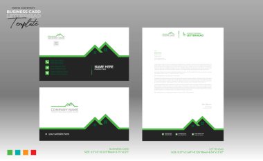 Ev ve inşaat şirketi kullanımı için 4 renkli antetli ve kartvizit