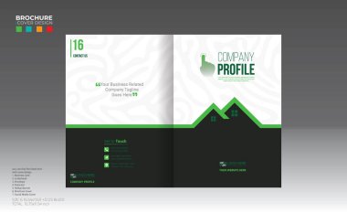 Ev ve inşaat şirketi kullanımı için 4 renkli vektör broşürü kapağı tasarımı