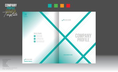 Şirket ve herhangi bir şirket kullanımı için 4 renkli vektör kapağı tasarımı