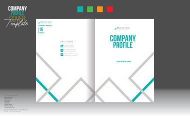 Şirket ve herhangi bir şirket kullanımı için 4 renkli vektör kapağı tasarımı