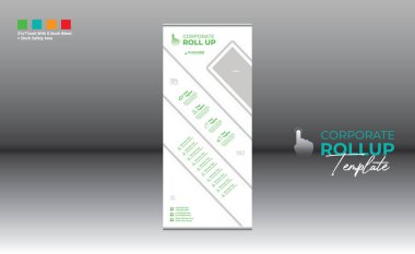 Şirket ve en iyi şirket kullanımı için 4 renkli vektör rulo pankart tasarımı