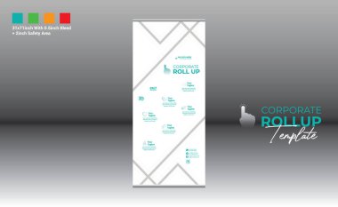 Şirket ve en iyi şirket kullanımı için 4 renkli vektör rulo pankart tasarımı