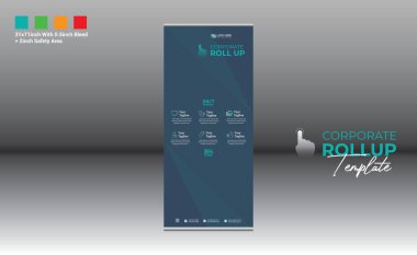 Şirket ve en iyi şirket kullanımı için 4 renkli vektör rulo pankart tasarımı