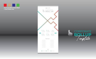 Şirket ve en iyi şirket kullanımı için 4 renkli vektör rulo pankart tasarımı