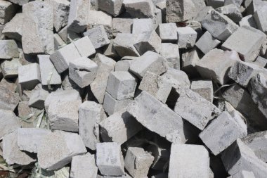 Pile of bricks on shop for sell